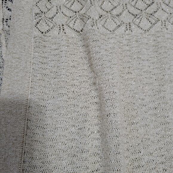 Catherines Tan & Gold Metallic Open Front Cardigan Sweater Size 2x 22/24 - Picture 6 of 16